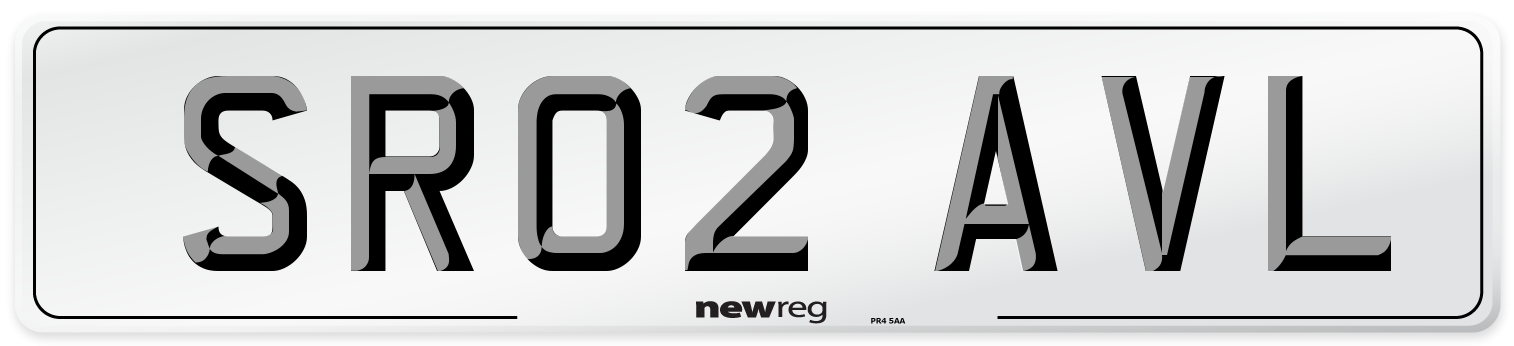 SR02 AVL Number Plate from New Reg